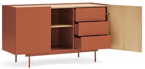 Нисък скрин в цвят тухла и естествен дъб 130x78 cm Otto - Teulat