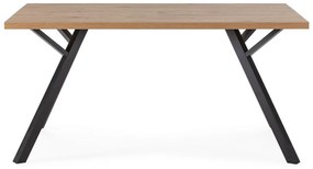 Трапезна маса с дъбова дървена плоскост в естествен цвят 90x160 cm Marion – Marckeric