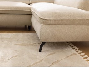 Бежов шенилов ъглов диван (десен ъгъл L форма) Marbeya – Ropez