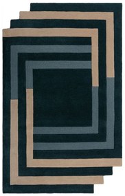 Тъмнозелен ръчно изработен вълнен килим 120x180 cm Labyrinth Shaped – Flair Rugs