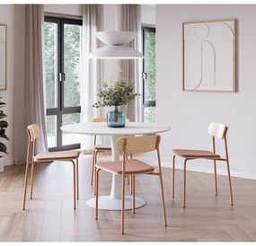 Трапезни столове в комплект от 2 броя в червено-естествен цвят Adriana - Marckeric