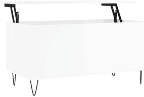 830974 vidaXL Кафе маса, бял гланц, 90x44,5x45 см, инженерно дърво