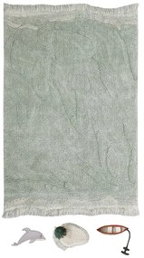 Памучно детско килимче за игра в цвят мента 90x130 cm Waves – Lorena Canals