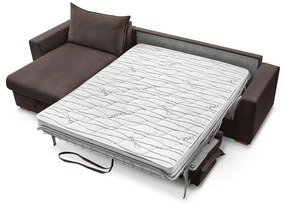 Кафяв разтегателен ъглов диван от рипсено кадифе (променлив) Augustin – Bobochic Paris