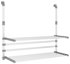 154605 vidaXL Сушилник за балкон, 89x25x(60-95) см, алуминий