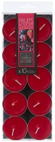 Комплект ароматни чаени свещи atmosphera Nina, 10 бр - Red Berries