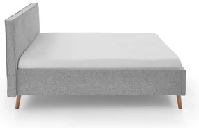 Светлосиво двойно легло 180x200 cm тапицирано с място за съхранение с включена подматрачна рамка Riva – Meise Möbel