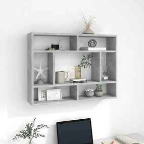803006 vidaXL Стенен рафт, бетонно сив, 75x16x55 см, инженерно дърво