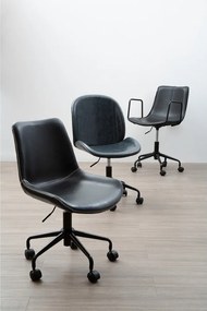 Черен офис стол от имитация на кожа Branson – Premier Housewares