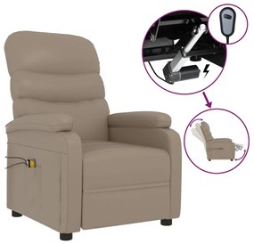 3073683 vidaXL Електрически масажен стол, капучино, изкуствена кожа