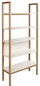 Бяла етажерка за книги в дъб 90x185 cm Farringdon - Woodman