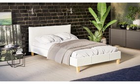 Кремаво тапицирано двойно легло с решетка 140x200 cm Tina - Ropez