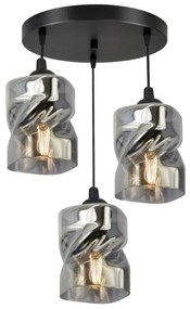 Черно висящо осветително тяло със стъклен абажур Felis - Candellux Lighting