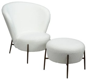 Бяло кресло от плат букле Orbit – DAN-FORM Denmark