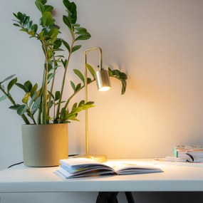 Модерна настолна лампа месинг регулируема - Java