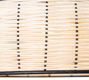 Ориенталски таванен аплик черен с ратан 25 см - Emir