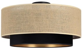 Плафон SARTA 1xE27/60W/230V Ø 45 см черен/джут