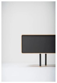 Черна/естествена маса за телевизор от масивен дъб 200x48 cm Fina – Gazzda