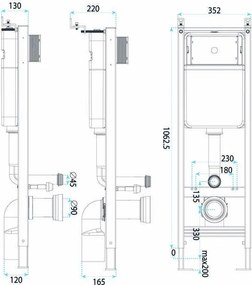 Комплект Структура за Вграждане за WC Slim 024N с Бутон J Titan