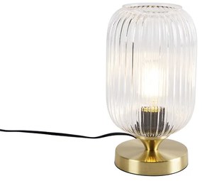 Арт Деко настолна лампа месинг със стъкло - Banci