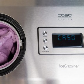 Машина за сладолед и йогурт Caso IceCreamer 3298, 180W, 2 л, 4 програми, LED, Без предварително охлаждане, Компресор, Инокс