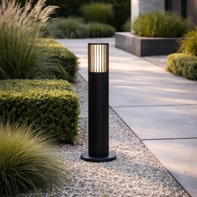 Дизайнерски външен кол за осветление черен 50 см IP44 - Boris