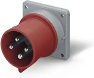 Scame Промишлен щепсел 3P+N+Е 16A 380V IP54, 6h серия Optima панелен монтаж 75x75мм - 243.1697