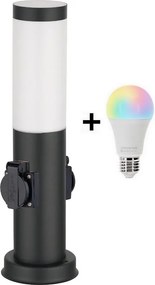 Brilagi - LED RGBW външна лампа с 2 гнезда, 1xE27/15W/230V, 40 см, IP44, черна