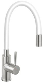 FERRO - Кран за мивка с гъвкаво рамо неръждаем/бял