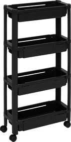 Кухненска количка 5five, 4 нива - Черен