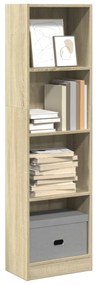 857785 vidaXL Библиотека, сонома дъб, 40x24x143 см, инженерно дърво
