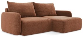 Разтегателен ъглов диван с място за съхранение в тухлен цвят (десен ъгъл) Kalena – Makamii