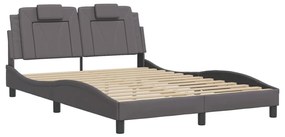 3208085 vidaXL Рамка за легло Viana без матрак, сива, 120x200 см, изкуствена кожа