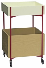 Количка от ясенова дървесина на колела 42x37 cm Fresh - Hübsch