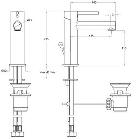 Кран за тоалетна Eurorama Tonda-Chrome