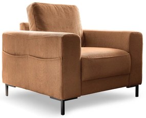 Оранжево/кафяво кресло от рипсено кадифе Lofty Lilly – Miuform