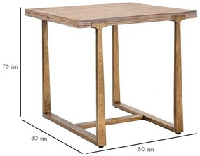 Трапезна маса в естествен цвят 80x80 cm Ankara – Mauro Ferretti