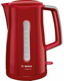 Чайник BOSCH TWK3A014 Червен да Неръждаема стомана Пластмаса Пластмаса/Неръждаема стомана 2400 W 1,7 L