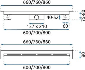 Линеен сифон Rea FILO Nickel Brush 60