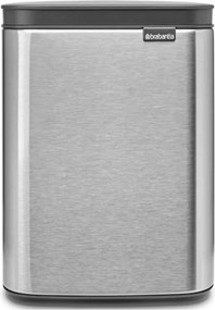 Кош за боклук Brabantia Bo Small 1006625, 4 л, Плавно и безшумно отваряне, Противоплъзгаща основа, Устойчив на пръстови отпечатъци, Инокс/Мат