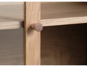 Витрина от дъбова дървесина в естествен цвят 190x90 cm Elba - Unique Furniture