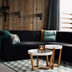 Черна стенна лампа, височина 17 cm Milan - SULION