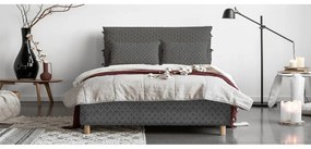 Сиво тапицирано двойно легло и решетка160x200 cm Sleepy Luna - Miuform