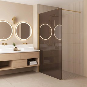 Параван за душ Rea Flexi Brown / Gold 140