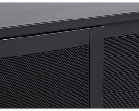 Черен метален скрин с плъзгащи се врати 160x75x46 cm Veep – Unique Furniture