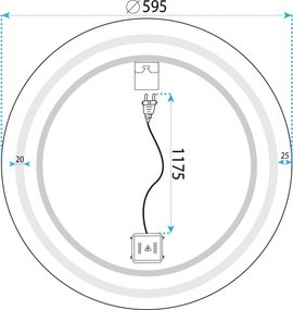 Огледало LED 60cm MMJ Black