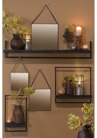 Матиран черен рафт от елхово дърво Maddison - Light &amp; Living