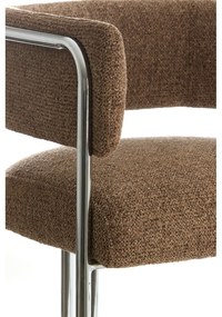 Кафяв метален трапезен стол с подлакътници Adante – Light &amp; Living