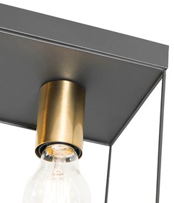 Минималистичен таванен аплик черен със злато 4-светлина - Kodi