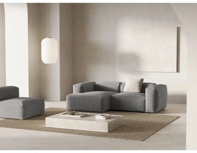 Светлосив ъглов диван от рипсено кадифе (ляв ъгъл) Bergano – Cosmopolitan Design